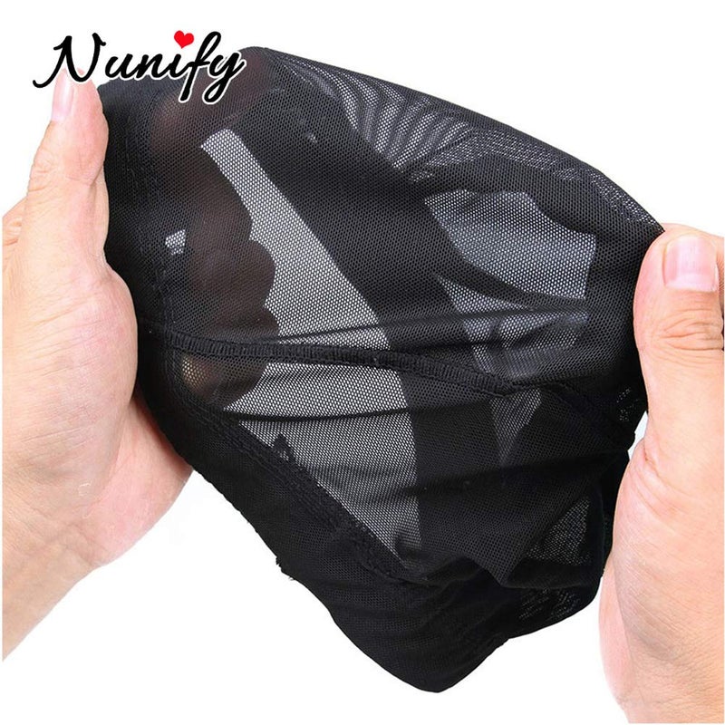Nunify Breathable Mesh Dome Caps For Wigs Making, Glueless Spandex Wig Cap Hair Weaveing Net With Width Elastic Wig BandsNunify Breathable Mesh Dome Caps For Wigs Making, Glueless Spandex Wig Cap Hair - Image 5